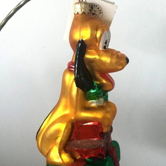 ✨ NEW Authentic Christopher Radko Disney Noel PLUTO Gift Blown Glass Ornament ✨ - Picture 10 of 10